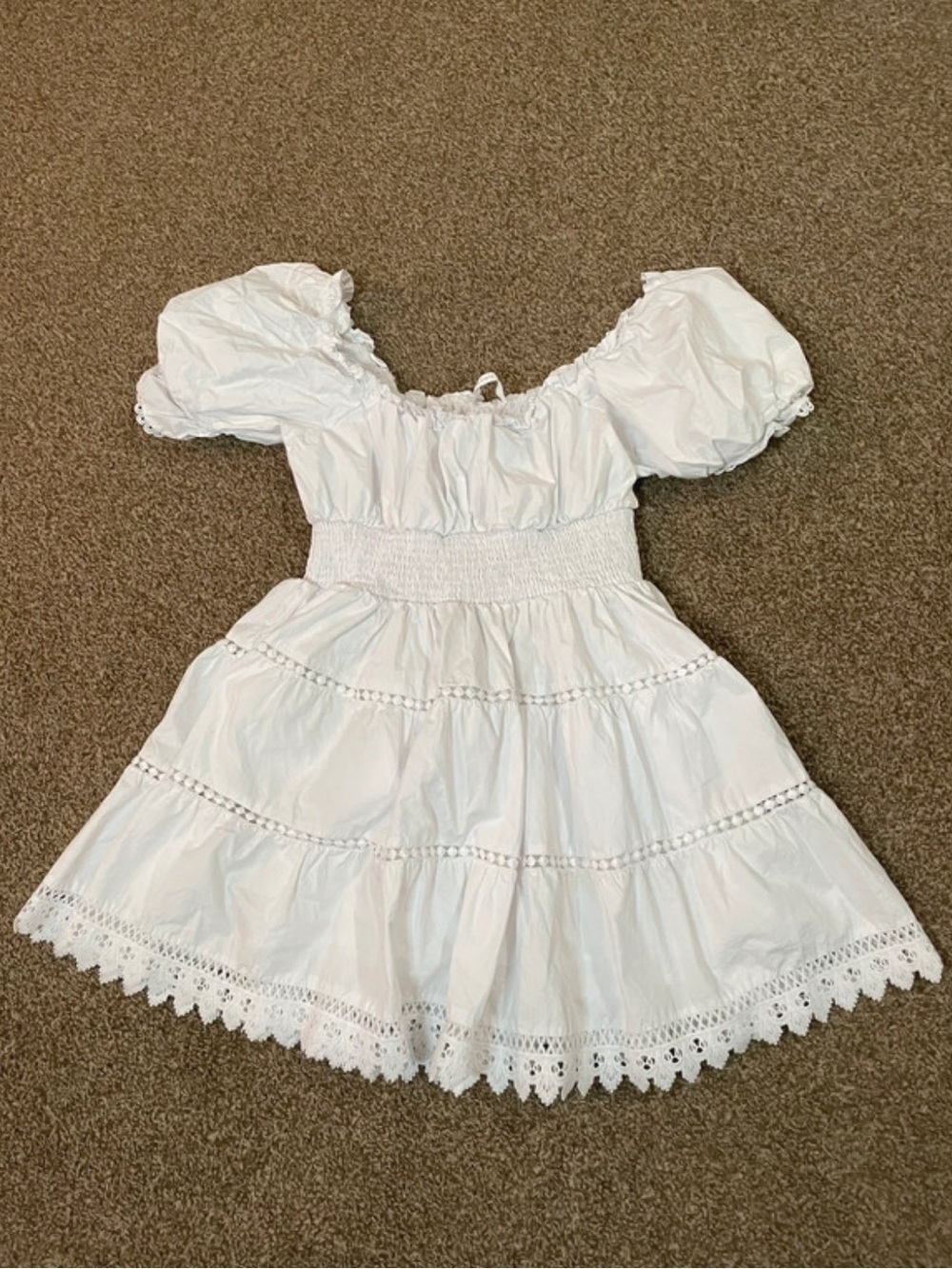 Altar’d State large white cottagecore dress milkmaid bodice cotton